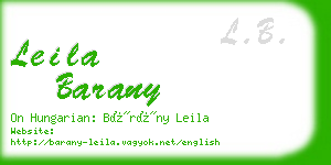 leila barany business card